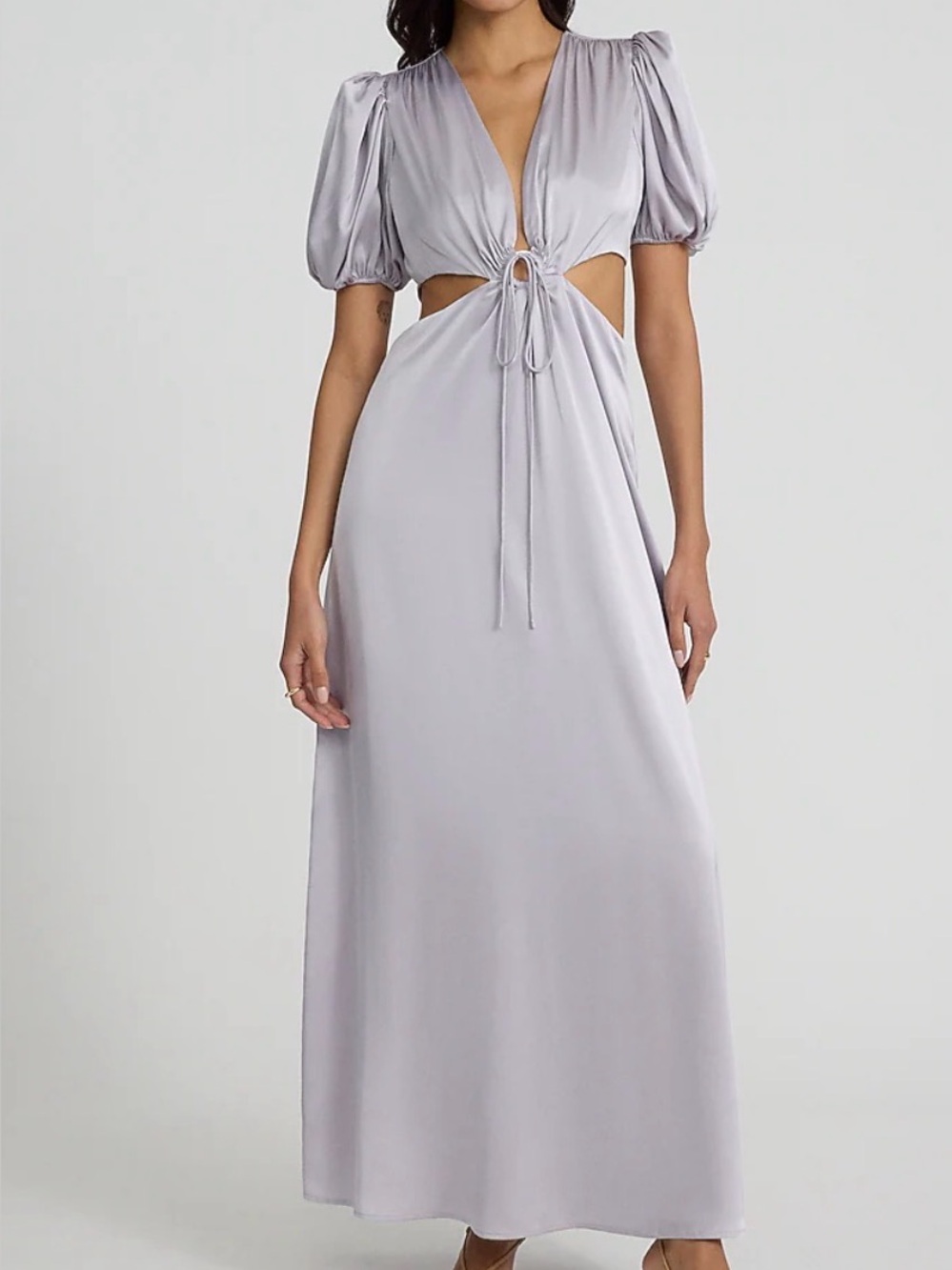 Express Lavender Tie-Front Maxi Dress